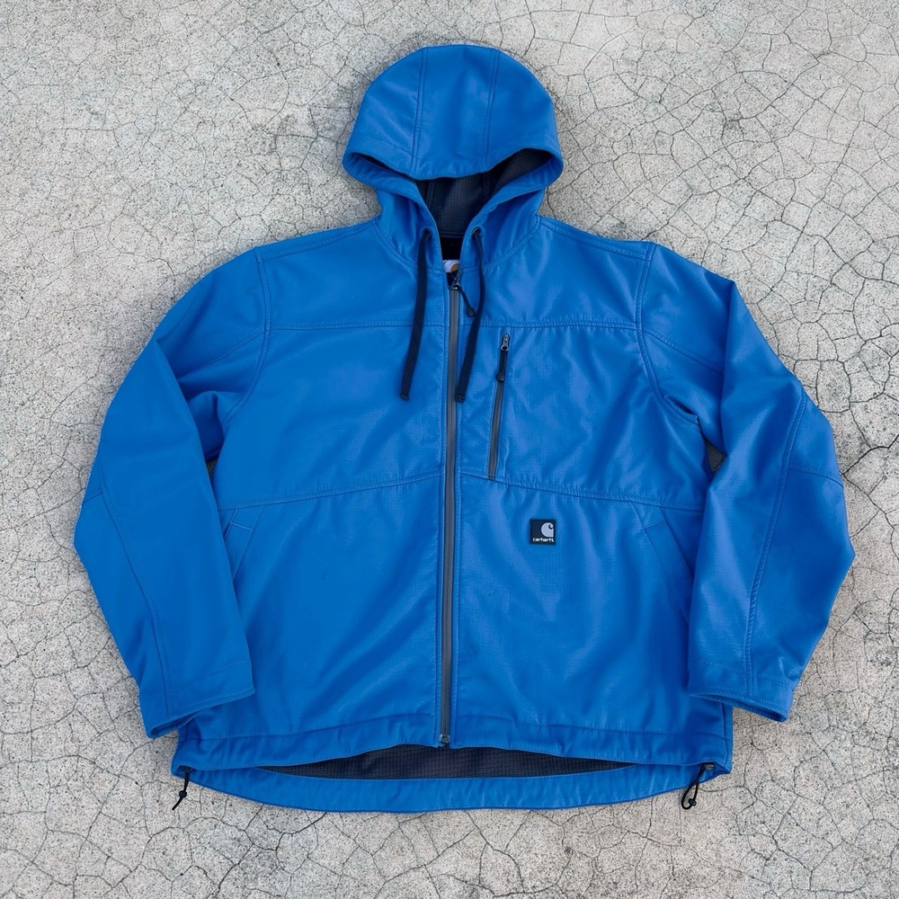 Carhartt Softshell Hooded Jacket J251 Electric Blue Men's XL Full Zip Nylon